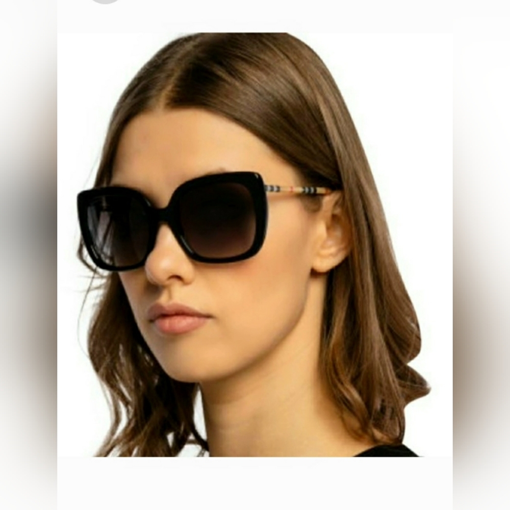 NEW Burberry Sunglasses - Black Burberry Nova Check/Plaid - Picture 4 of 7